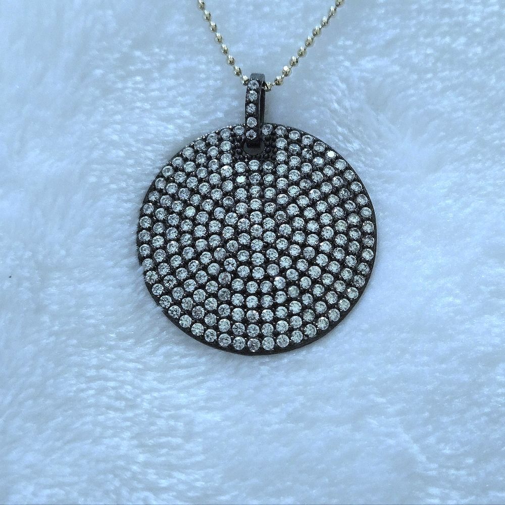 Mary Louise Designs Pave Disc💿 Pendant Necklace - Picture 9 of 15